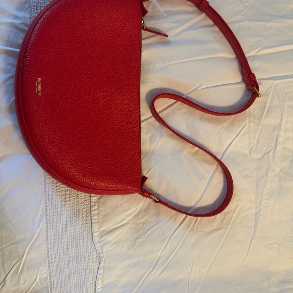 Burberry Red Leather Shoulder Bag